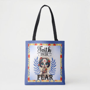 Faith Sugar Skull  Tote Bag