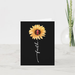 Faith Sunflower Burgundy Ribbon Brain Aneurysm Awa Card
