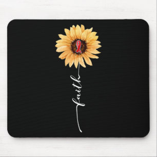 Faith Sunflower Burgundy Ribbon Brain Aneurysm Awa Mouse Mat