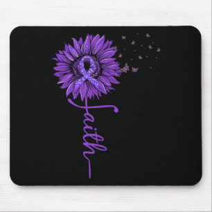 Faith Sunflower Purple Heimer’s Awareness  Mouse Mat