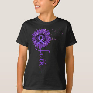 Faith Sunflower Purple Heimer’s Awareness T-Shirt
