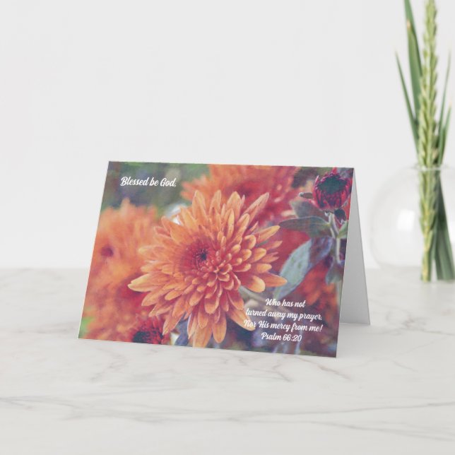 Faith Sympathy Card Orange Flower Mums (Front)