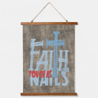 Faith Tough As Nails Cross Christian Design Hanging Tapestry