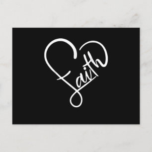 Faith Typo Heart Shape Christian Devotee Jesus God Invitation Postcard