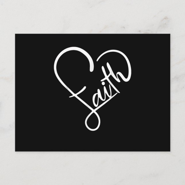 Faith Typo Heart Shape Christian Devotee Jesus God Invitation Postcard (Front)