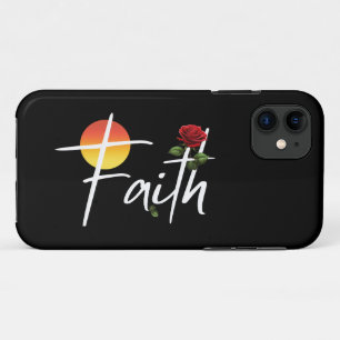 Faith Typography With Roses iPhone 11 Case