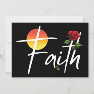 Faith Typography With Roses Invitation