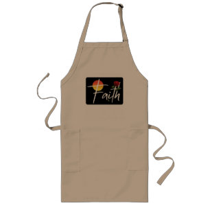 Faith Typography With Roses Long Apron