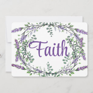 Faith watercolor Lavender Eucalyptus romantic Invitation