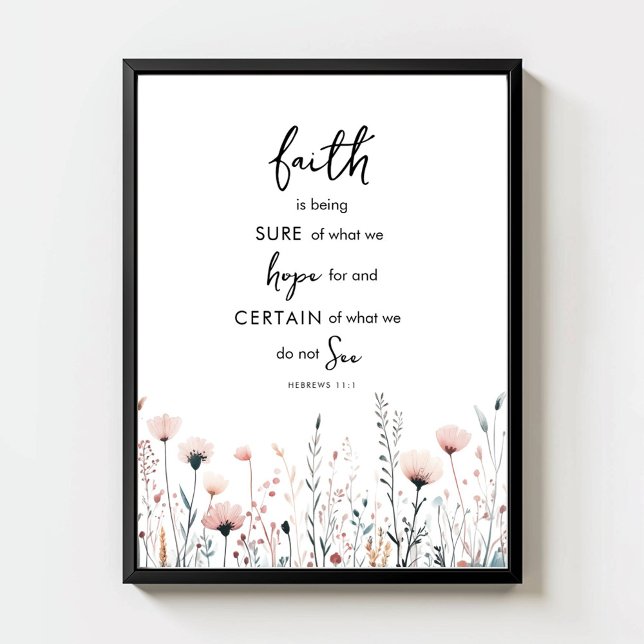Faith Watercolor Wildflowers Bible Verse Print (Creator Uploaded)