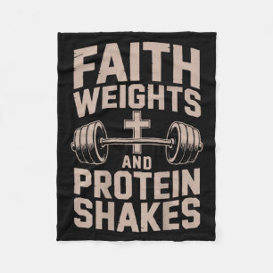 Faith Weights & Protein Shakes Jesus Christian Fleece Blanket