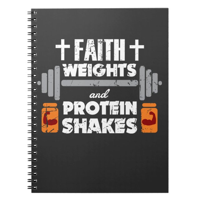 Faith Weights Christian Gym Humour Exercise Notebook (Front)