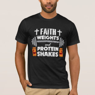 Faith Weights Christian Gym Humour Exercise T-Shirt