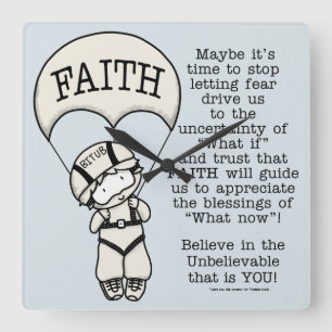 Faith Will Guide Square Wall Clock