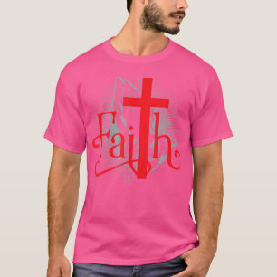 Faith With Christian Cross And Praying Hands Jesus T-Shirt