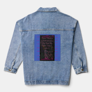 faith, women,beauty  denim jacket