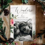 Faith Wonders of His Love Florals Christmas Photo Holiday Card<br><div class="desc">Celebrate the true meaning of the season with this elegant religious “Wonders of His Love” Christmas card, beautifully adorned with delicate watercolor florals and space for your favourite photo. This modern Christian holiday card is perfect for sharing the joy of faith, love, and family with everyone on your list. Easily...</div>