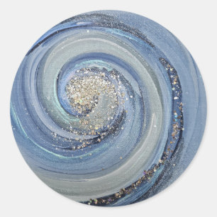 Faith Worship Art Blue Swirl Sticker