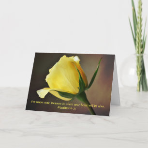 Faith Yellow Rose Friendship Card