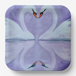 Faithful as a swan paper plate