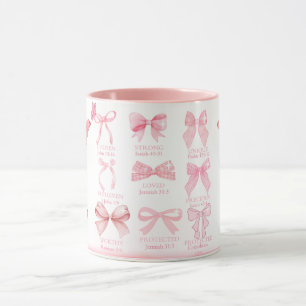 Faithful & Beautiful – Pink Bow Christian Affirmat Mug