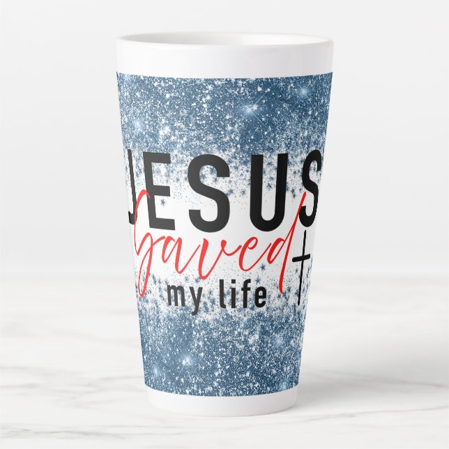 Faithful Brew: Jesus Saved My Life Latte Mug (Front)