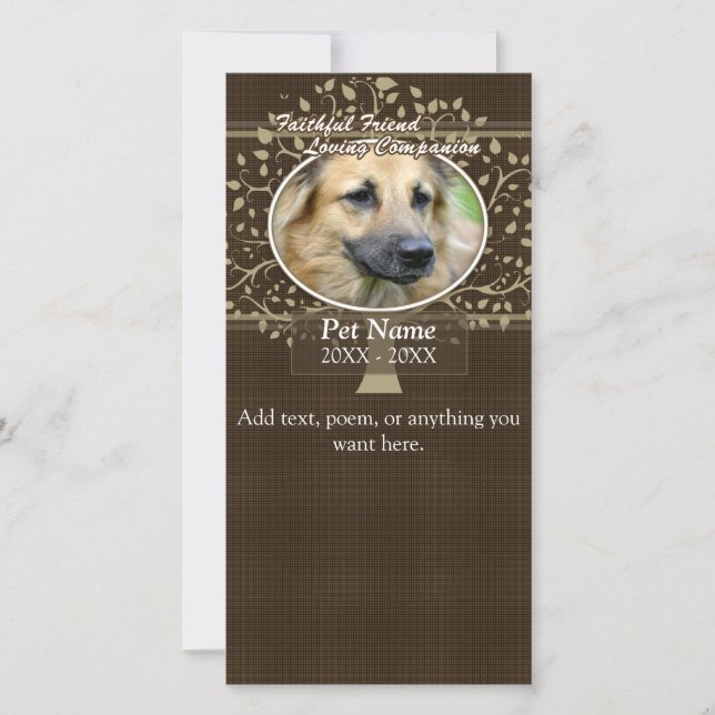 Faithful Friend Custom Pet Sympathy Announcement (Front)