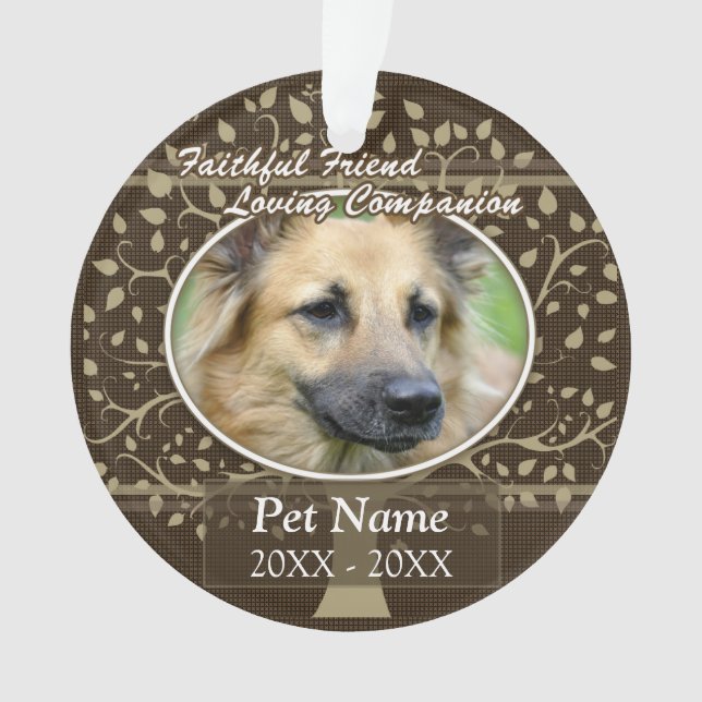 Faithful Friend Custom Pet Sympathy Ornament (Front)