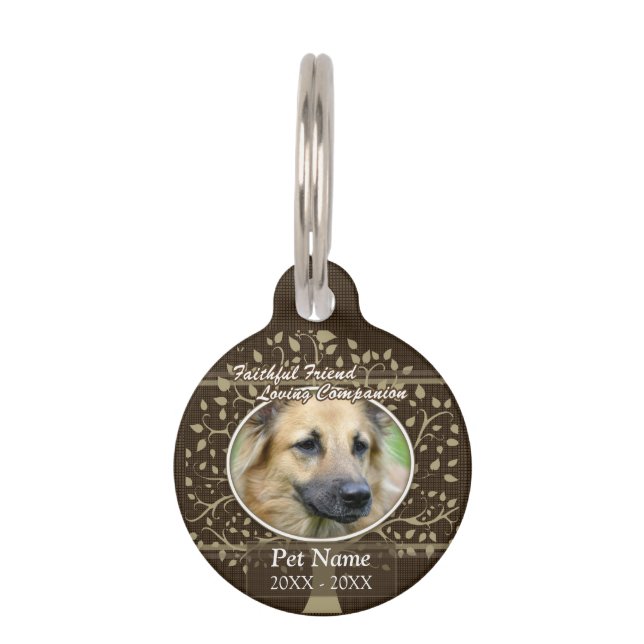 Faithful Friend Custom Pet Sympathy Tag (Front)