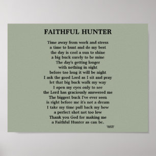 FAITHFUL HUNTER POEM POSTER