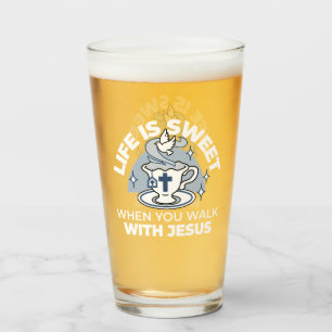 Faithful Living Art – Teacup with Cross and Dove  Glass