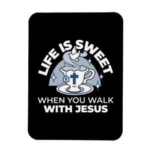 Faithful Living Art – Teacup with Cross and Dove Magnet