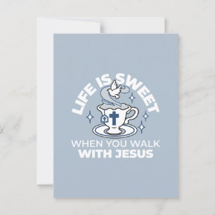 Faithful Living Art – Teacup with Cross and Dove  Postcard