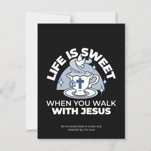 Faithful Living Art – Teacup with Cross and Dove  Postcard