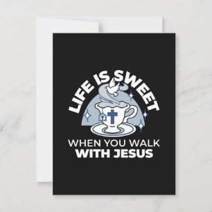 Faithful Living Art – Teacup with Cross and Dove  Postcard