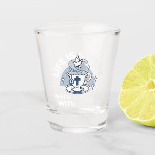Faithful Living Art – Teacup with Cross and Dove  Shot Glass