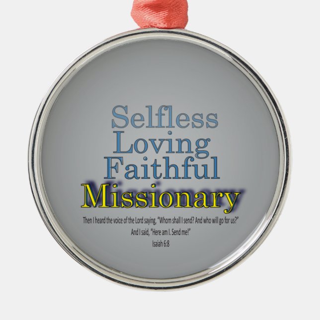Faithful Missionary Metal Tree Decoration (Front)