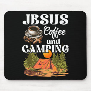 Faithful Outdoor Enthusiast Jesus Coffee And Campi Mouse Mat