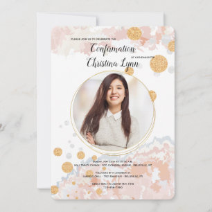 Faithful Pink Photo Religious Invitation