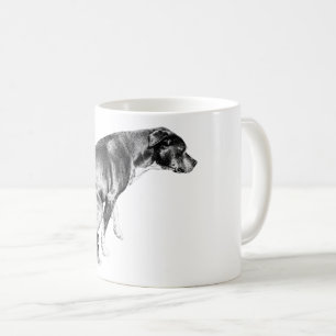 Faithful Pup in Fall Shadows Coffee Mug