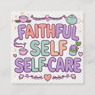 Faithful Self-Care – Islamic Kawaii Wellness  Square Business Card