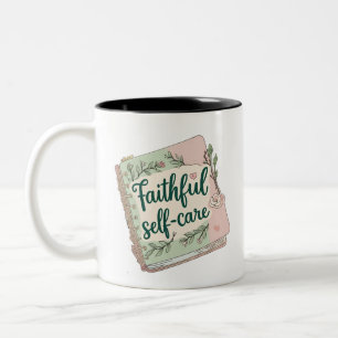 Faithful Self-Care – Islamic Kawaii Wellness Stick Two-Tone Coffee Mug