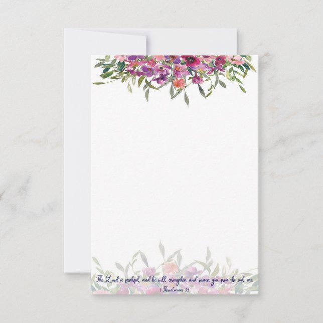 Faithful watercolor floral   card (Front)