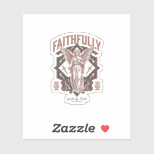 Faithfully Angel Vintage Engraving Christian T-Shi