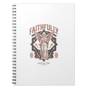 Faithfully Angel Vintage Engraving Christian T-Shi Notebook