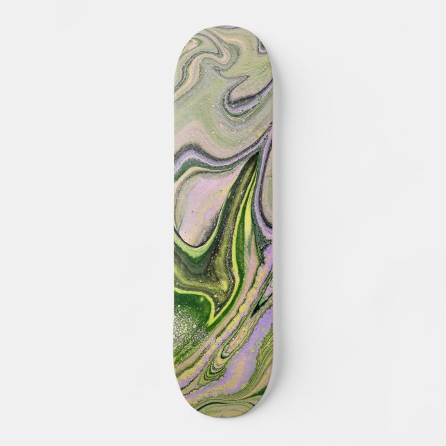 Faithfully Yours 1 Free Form Green Skateboard Deck (Front)