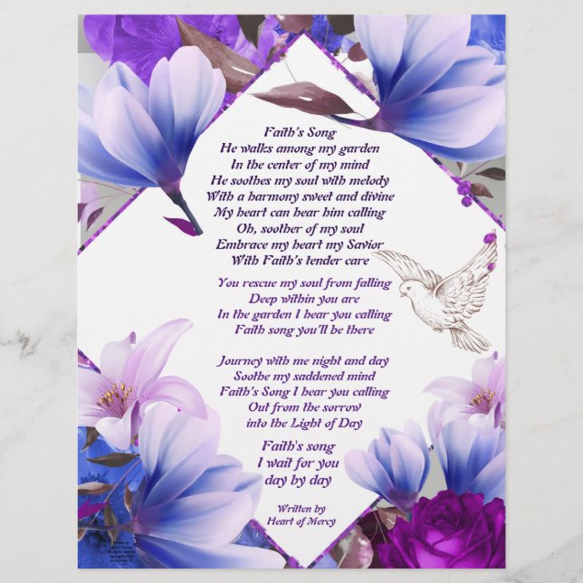 Faith's Song Personaized Stationary  (Front)