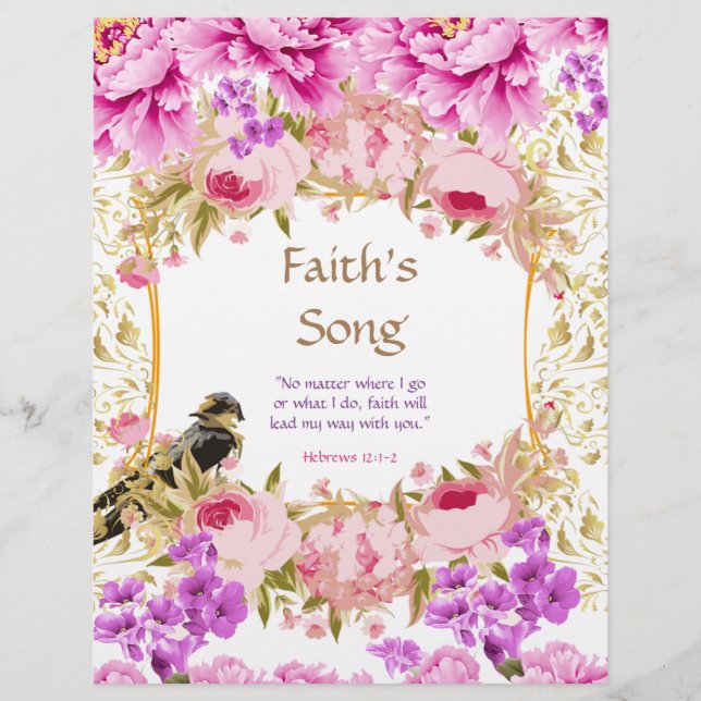 Faith's Song Poem Personalised Paper (Front)