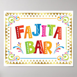 FAJITA BAR Fiesta Party Sign Print