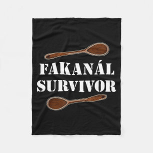 Fak Survivor - Funny Hungarian Wooden Son Heritage Fleece Blanket